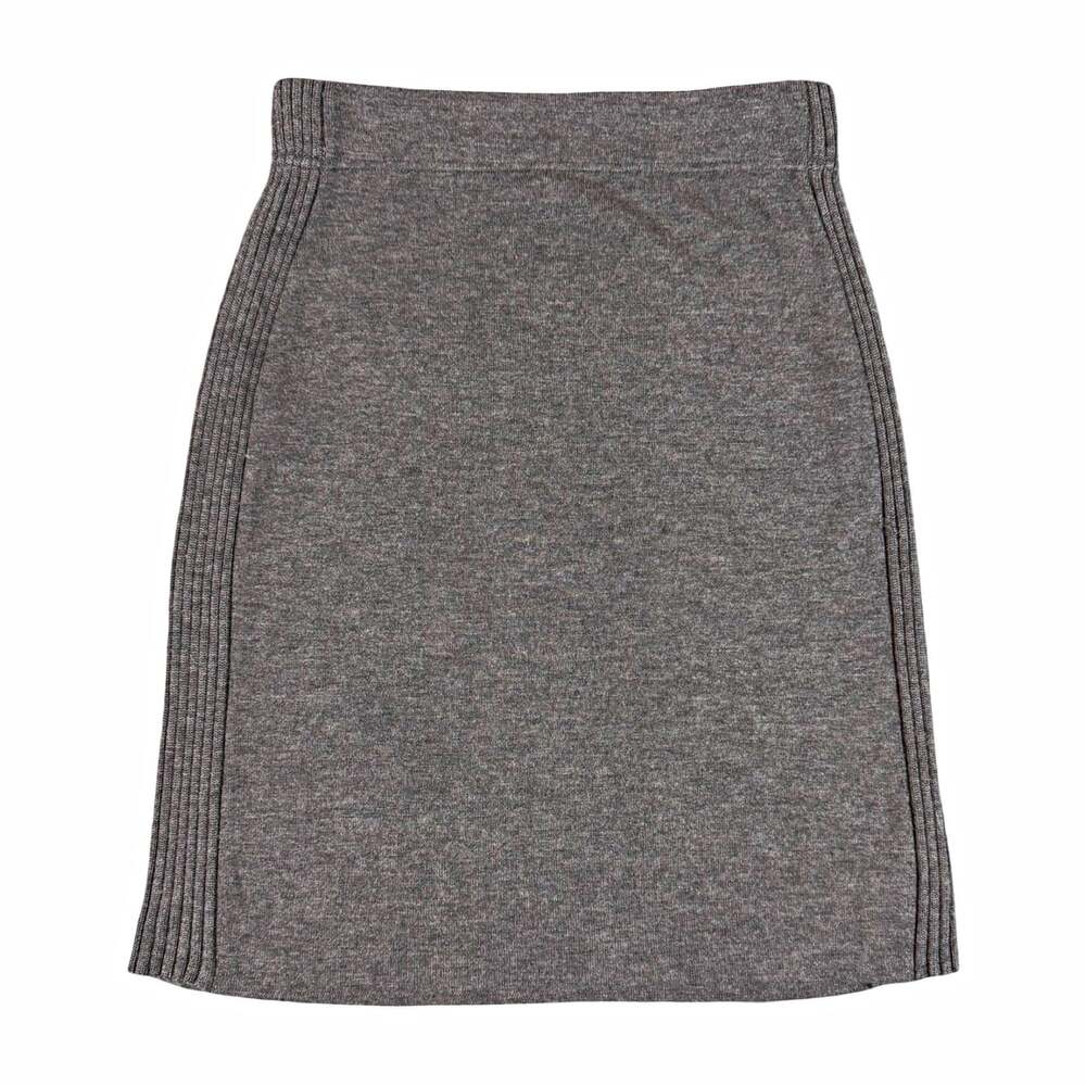 Willi Smith Women’s Gray Knit 100% Wool Pull On Pencil Knee Length Skirt Size M